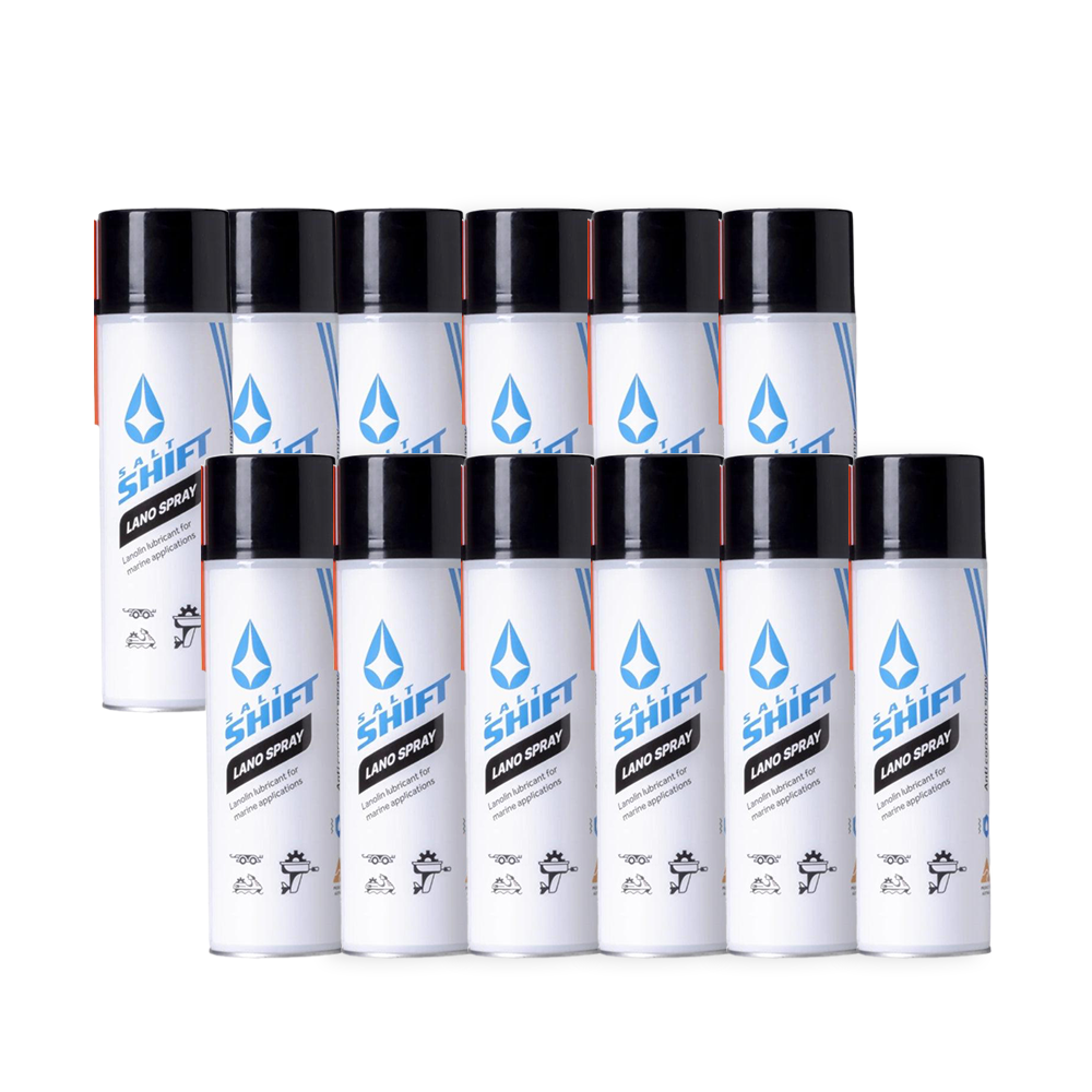 Multiple cans of Shift brand spray on a white background