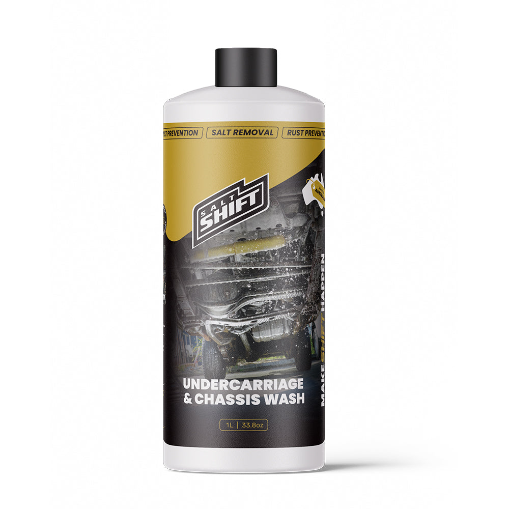 Bottle of undercarriage and chassis wash with a white background