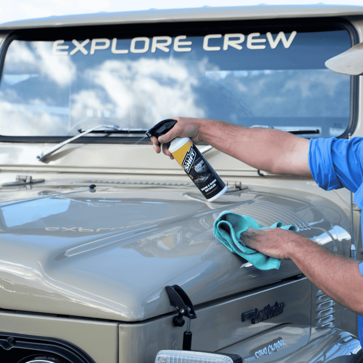 Car being cleaned by salt shift products