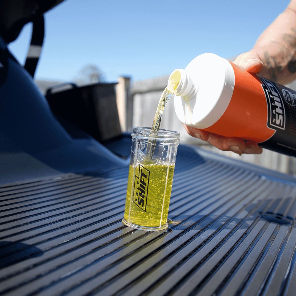 Engine flush with salt shift