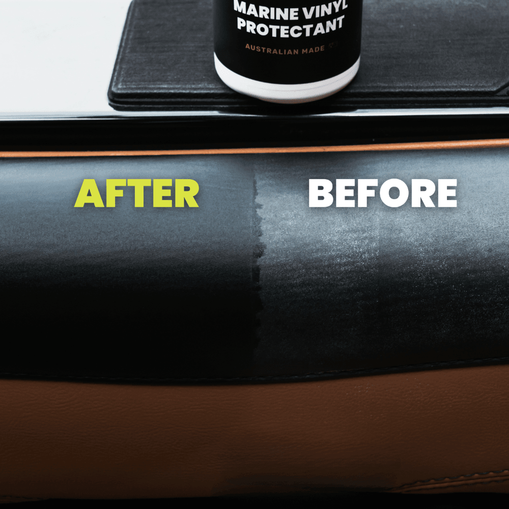 Before and after using salt shift matine vinyl protectant