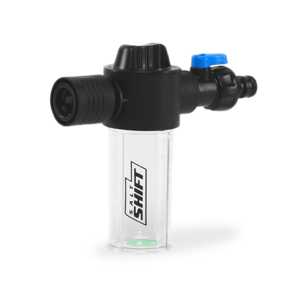 Salt Shift foam gun attachment for garden hoses, designed for 4WD and marine cleaning.