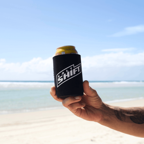 Salt Shift Suby Cooler being hold on a beach