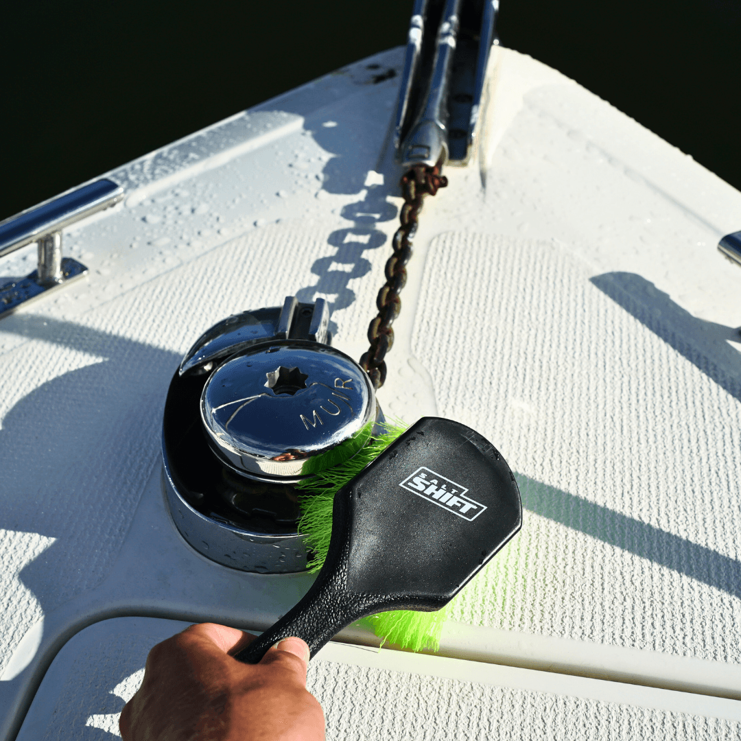 Salt Shift Soft Hard Brush Combo cleaning boat