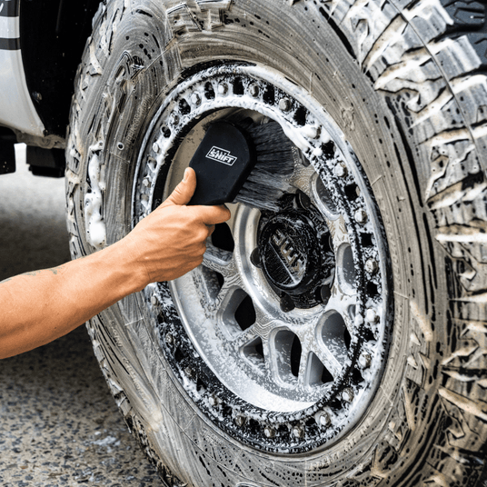 Salt Shift Soft Hard Brush Combo soft brush on rim