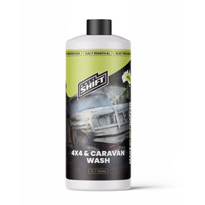 Bottle of 4x4 and caravan wash with a white background