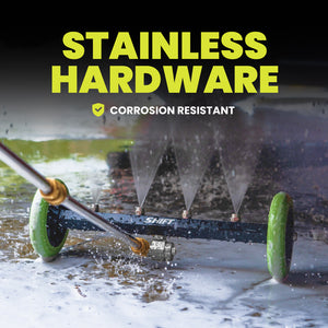 underbody blaster with stainless hardware and corrosion-resistant feature on a black background